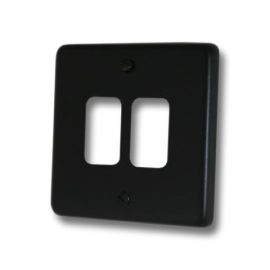 G and H Electrical CFB92 Contour Flat Black 2 Gang Grid Plate