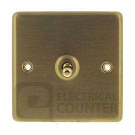 Satin Brass Contour 1 Gang Toggle Switch image