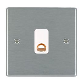 Hamilton 74COW Hartland Satin Steel 20A Cable Outlet - White Insert image