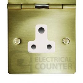 Polished Brass 1 Gang 5A Unswitched Floor Socket