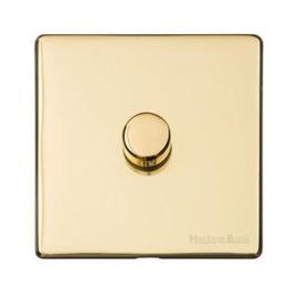 Heritage Brass X01.260.400 Vintage Polished Brass 1 Gang 400W Leading Edge Dimmer Switch image