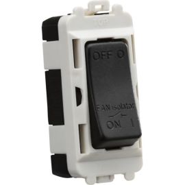 Knightsbridge GDM020MB Grid Matt Black 10A 3 Pole Fan Isolator Switch Module image