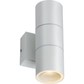 Knightsbridge OWALL2W White IP54 2x20W Max LED GU10 Up-Down Wall Light image