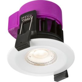 Knightsbridge RW6CW White IP65 6W 690lm 4000K 85mm Dimmable LED Fire-Rated Downlight image