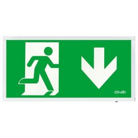 Ovia OEC4-D-W 4W Maintained Emergency LED Exit Sign with Down Legend image