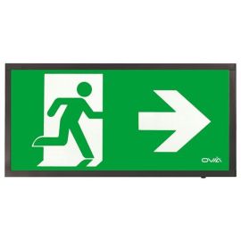 Ovia OEC4-R-B Calvex Black 3W Emergeny Sign Right