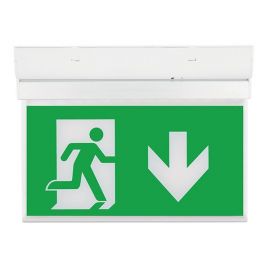 Ovia OEH2-D Hanex5 White IP20 2W 5500K Emergency 3 Hour Exit Sign with Down Legend