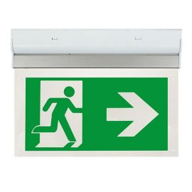 Ovia OVEM6211LRST Hanex White IP20 2W 40lm 5500K Emergency Self Test Exit Sign with Left Right Legend image