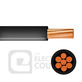 Pitacs 6491B16.0BK-100m Black Single Core Low Smoke, Zero Halogen 6491B 16.0mm Cable - 100