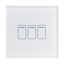 Retrotouch 01405 Crystal White 3 Gang 3-800W 2 Way Touch LED Light Switch