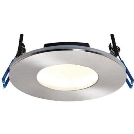 Saxby 69881 OrbitalPLUS Satin Nickel IP65 9W 460lm 3000K 97mm Dimmable Fire Rated Downlight image