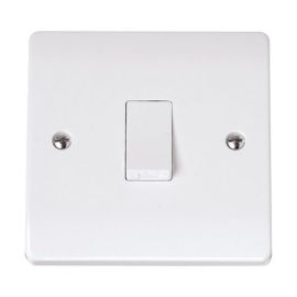Click CCA010 Curva White Plastic 1 Gang 10AX 1 Way Plate Switch