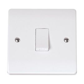 Click CCA011 Curva White Plastic 1 Gang 10AX 2 Way Plate Switch image