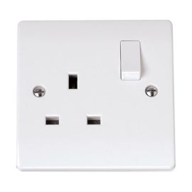 Click CCA605 Curva White Plastic 1 Gang 13A Switched Socket image