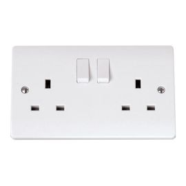 Click CCA606 Curva White Plastic 2 Gang 13A Switched Socket image