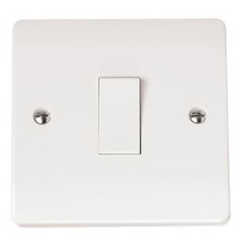 Click CMA010 Polar White Mode 1 Gang 10AX 1 Way Plate Switch
