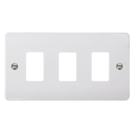 Click CMA20403 GridPro Polar White 3 Gang Mode Accessories Front Plate image