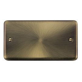 Click DPAB061 Deco Plus Antique Brass 2 Gang Blank Plate image