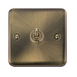 Click DPAB421 Deco Plus Antique Brass 1 Gang 2 Way 10AX Dolly Toggle Switch image