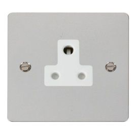 Click FPCH038WH Define Polished Chrome 5A Round Pin Socket Outlet - White Insert image