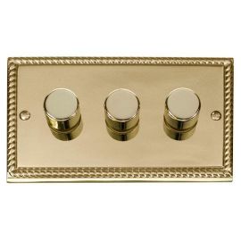 Click GCBR163 Deco Georgian Style 3 Gang 100W 2 Way LED Dimmer Switch image