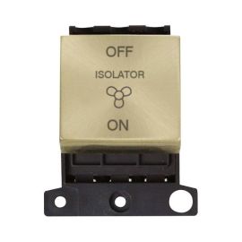 Click MD020SB MiniGrid Satin Brass Ingot 10A 3 Pole Fan Isolation Switch Module image