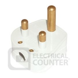 White 5A Round Pin Rewireable Plug