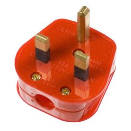Click PA380RD Essentials Red 13A Resilient Non-Standard Bar Grip Plug Top - 13A Fused