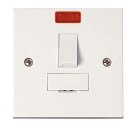 Click PRW052 Polar White 13A Neon Switched Fused Spur Unit