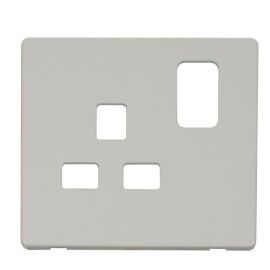 Click SCP435PW Polar White Definity Screwless 1 Gang 13A Switched UK Socket Cover Plate image