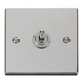 Click VPCH421 Deco Polished Chrome 1 Gang 10AX 2 Way Dolly Toggle Switch image