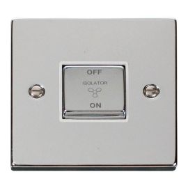 Click VPCH520WH Deco Polished Chrome Ingot 10A 3 Pole Fan Isolation Switch - White Insert image