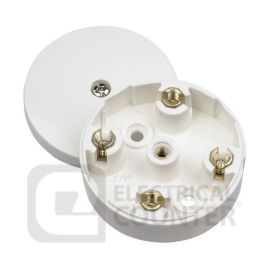 Click Scolmore White 20A Junction Box 4 Terminal, 58mm Diameter image
