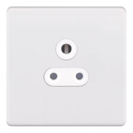 Selectric 5MPLUS-926 5M-PLUS Screwless Matt White 1 Gang 5A Unswitched Shuttered Round Pin Socket