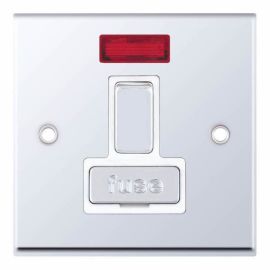 Selectric 7MPRO-329 7MPRO Polished Chrome 13A 2 Pole Neon Switched Fused Spur Unit - White Insert