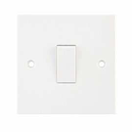 Selectric LG201 Square White 1 Gang 10AX 1 Way Plate Light Switch