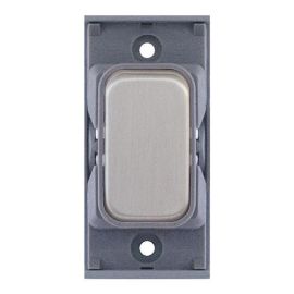 Selectric SGRID360-56 GRID360 Satin Chrome 10A 2 Way Switch Module - Grey Insert image