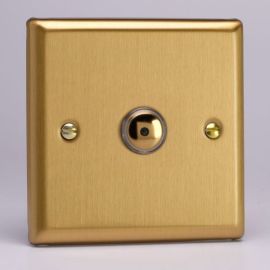 Varilight IJBI101 Classic Brushed Brass 1 Gang 100W 1 Way Infrared Remote or Touch Master LED Dimmer Switch image