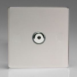 Varilight IJDCI101S Screwless Polished Chrome 1 Gang 100W 1 Way Infrared Remote or Touch Master LED Dimmer Switch image