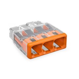 Wago 2773-403 100 Pack Transparent/Orange 4.0mm 32A 3 Pole Solid/Stranded Compact Splicing Connector (100 Pack, 0.14 each)