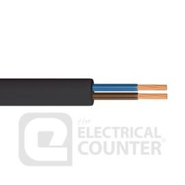 Pitacs 2182Y 0.75MM 100M BK Black 2 Core Round Flexible 2182Y 0.75mm Cable - 100m