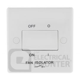 BG Electrical 815 Moulded White Round Edge 1 Gang 10AX 3 Pole Fan Isolator Switch image