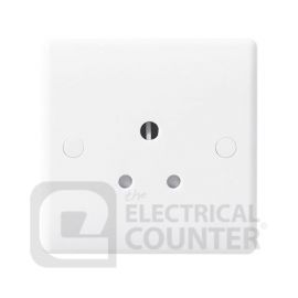 BG Electrical 829 Moulded White Round Edge 1 Gang 5A Unswitched Round Pin Socket image