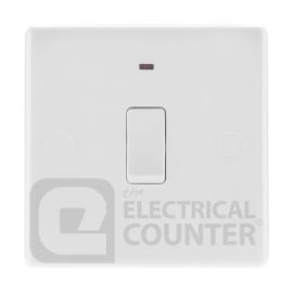 BG Electrical 833 Moulded White Round Edge 1 Gang 20A 2 Pole Flex Outlet Neon Switch image