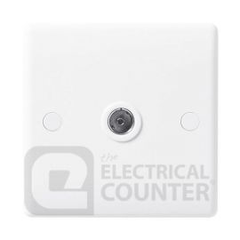 BG Electrical 860 Moulded White Round Edge 1 Gang Co-Axial TV Socket Outlet image