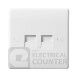 BG Electrical 8BTMI/2 Moulded White Round Edge 2 Gang IDC Terminal Master Telephone Socket image
