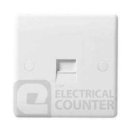BG Electrical 8BTSI/1 Moulded White Round Edge 1 Gang IDC Terminal Secondary Telephone Socket image