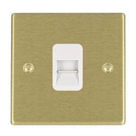 Hamilton 72TCSW Hartland Satin Brass 1 Gang Secondary Telephone Outlet - White Insert image