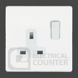 White 1 gang 13A Switched Socket - Double Pole image