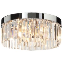 Saxby 35612 Crystal Chrome IP44 5x18W G9 Dimmable Round Ceiling Light